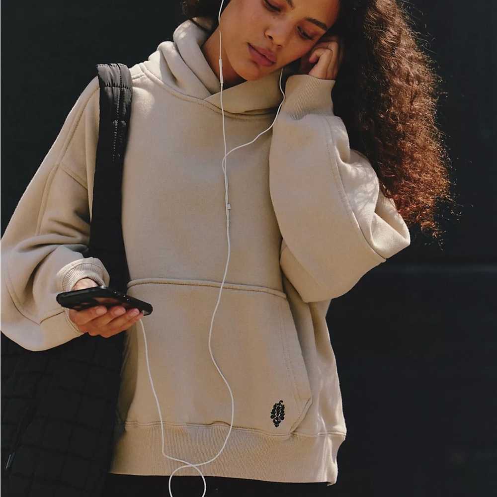 Free people a cut above Beige Hoodie heavyweight